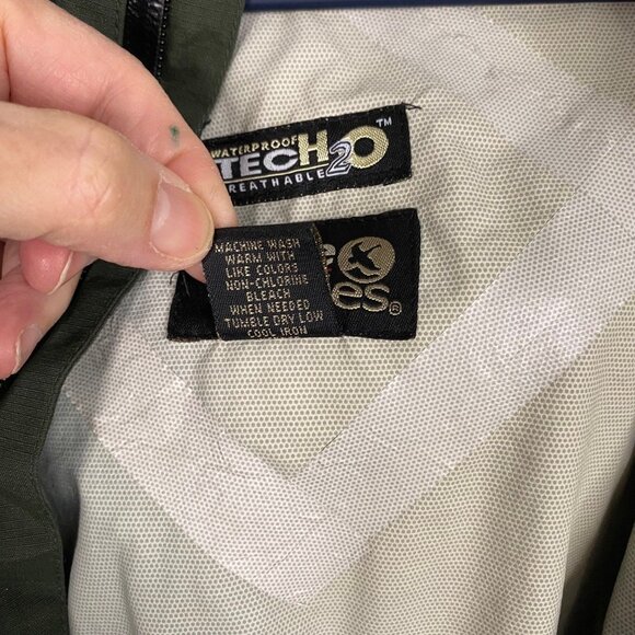 TecH20 Guide Series Hooded Waterproof Breathable Green Nylon Full Zip Raincoat L - Picture 5 of 11